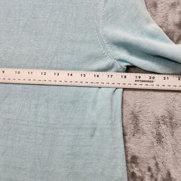 J.Jill Pure Jill Sweater Women S Blue Linen Blend Long Sleeve Layered Knit Tunic - Picture 8 of 10